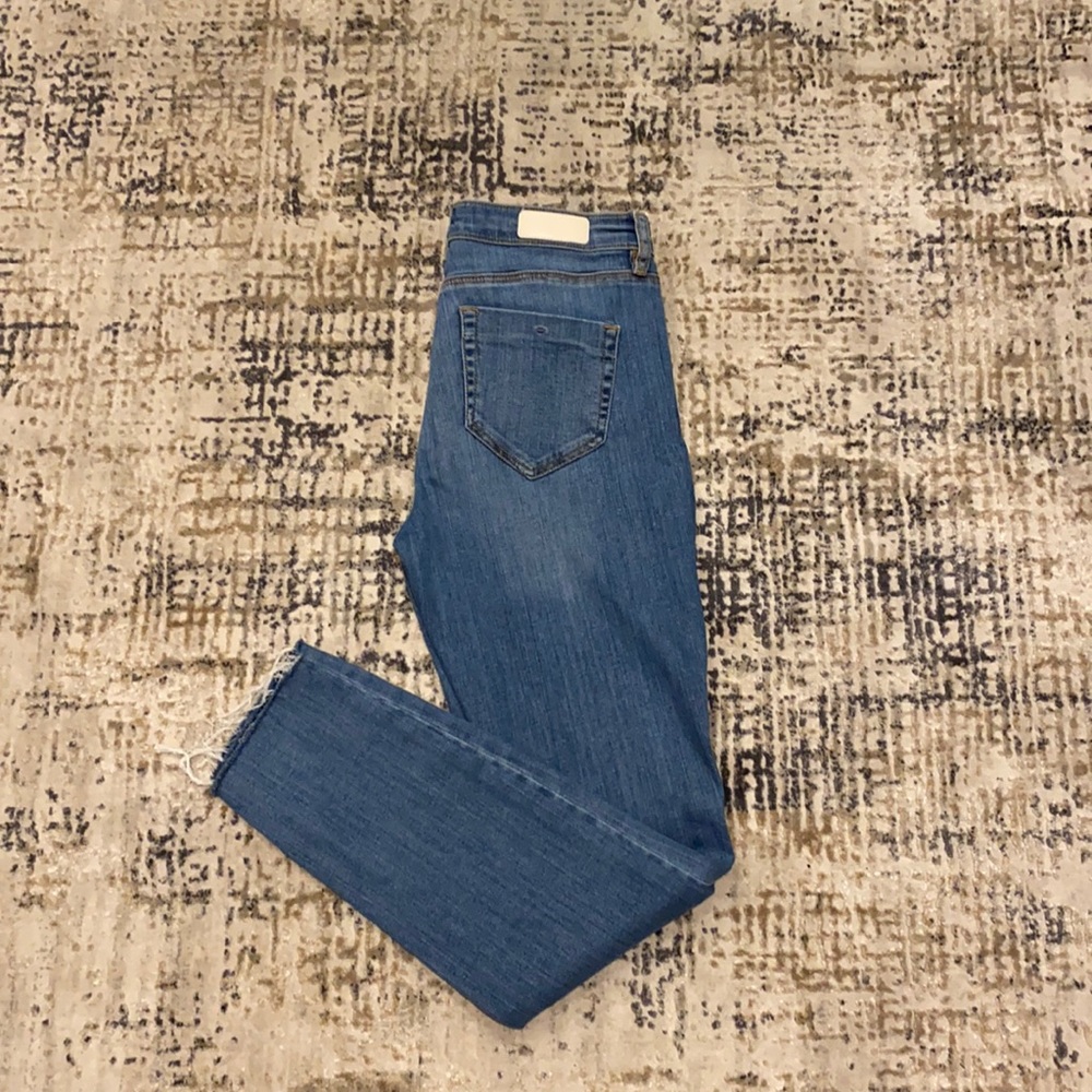 Mid Rise Skinny Blue Jeans
